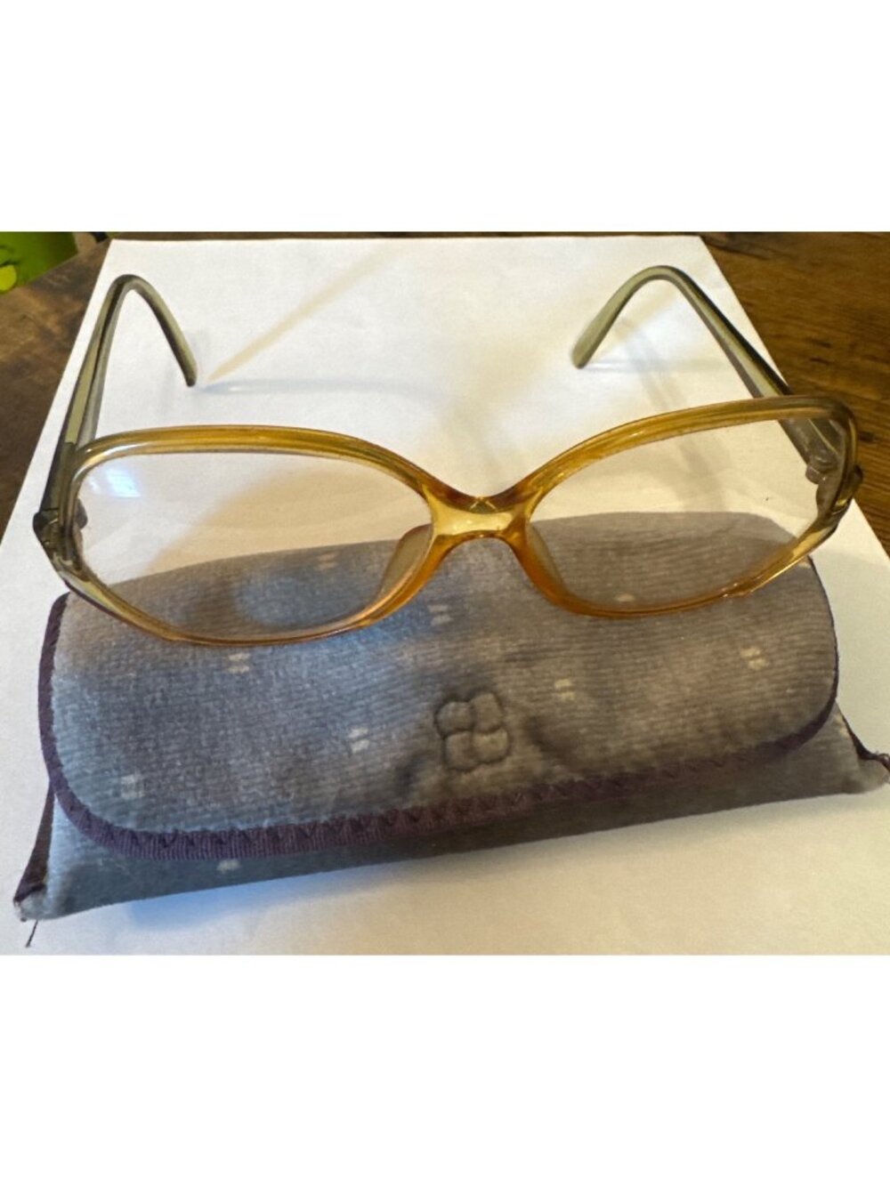 Vintage Terri Brogan Eyeglasses Transparent Brown Frames